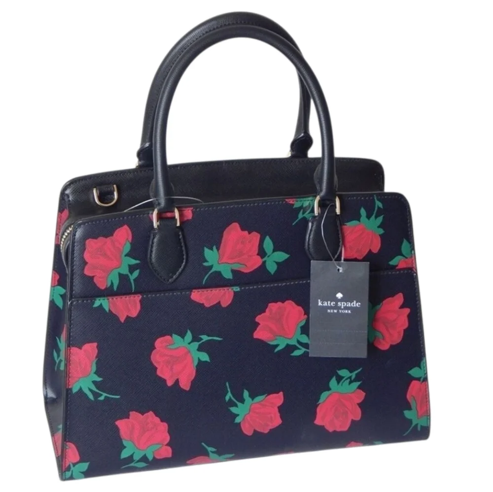 Kate Spade Madison Rose Toss Printed Medium Satchel